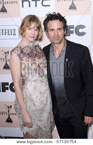 Mark Ruffalo and wife Sunrise Coigney at the 2011 Film Independent Spirit Awards, Santa Monica Beach, Santa Monica, CA 02-26-11