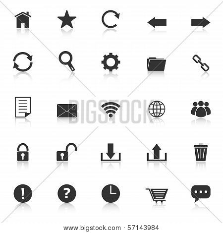 Tool Bar Icons With Reflect On White Background
