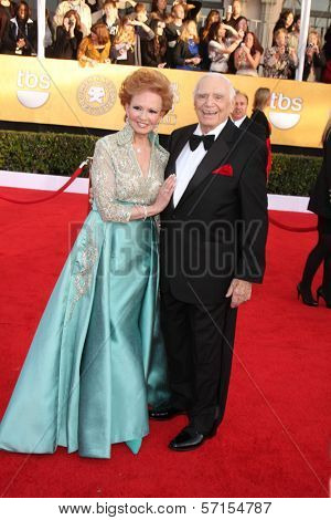 Ernest Borgnine and wife at the 17th Annual Screen Actors Guild Awards, Shrine Auditorium, Los Angeles, CA. 01-30-11