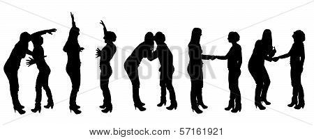 vector silhouette family
