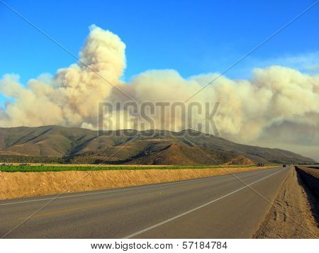 Massive Plumes Of Brush Fire Smoke