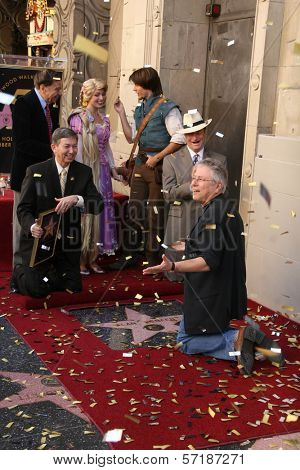 Richard Sherman, Leron Gubler and Alan Menken at the Alan Menken Hollywood Walk of Fame Star Ceremony, El Capitan Theater, Hollywood, CA. 11-10-10