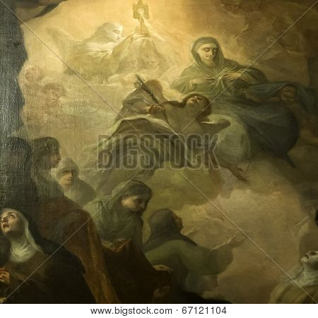 interiors of Santa Chiara church, Naples Italy