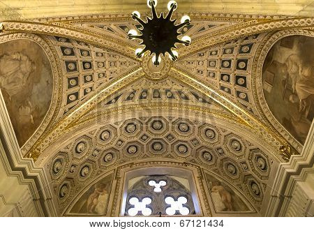 interiors of Santa Chiara church, Naples Italy