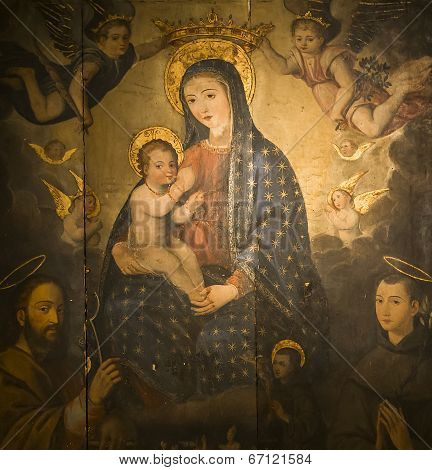 interiors of Santa Chiara church, Naples Italy
