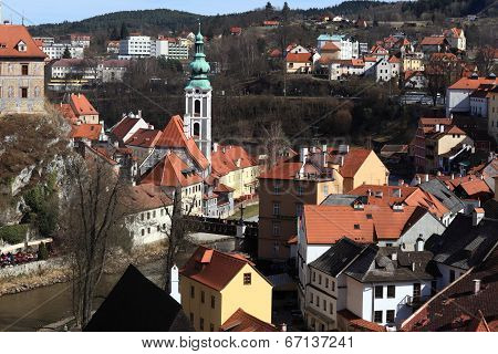 Landscape Of St Jost Church In Cesky Krumlov