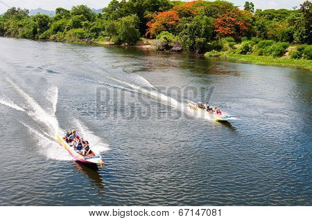 Kanchanaburi, Thailand - May 23, 2014:view Over River Kwai, Kanchanaburi Province, Thailand.