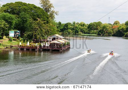 Kanchanaburi, Thailand - May 23, 2014:view Over River Kwai, Kanchanaburi Province, Thailand.