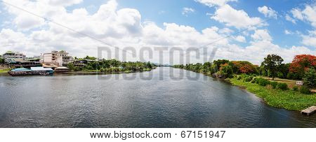 Kanchanaburi, Thailand - May 23, 2014:view Over River Kwai, Kanchanaburi Province, Thailand.