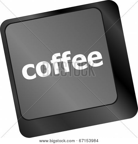 Computer Keyboard Keys With Coffee Break Button