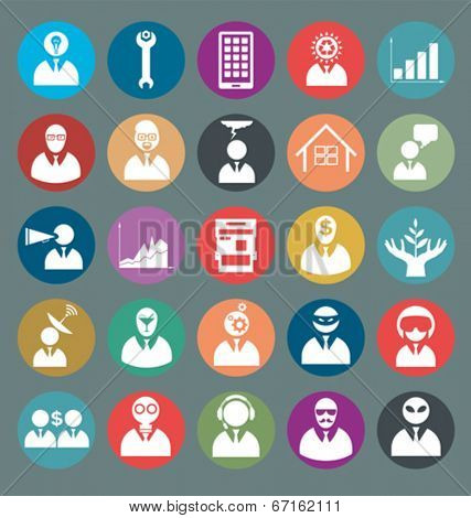 Vector icons set with flat design style
