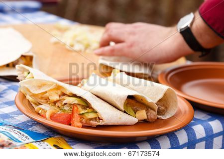 chef making tortilla