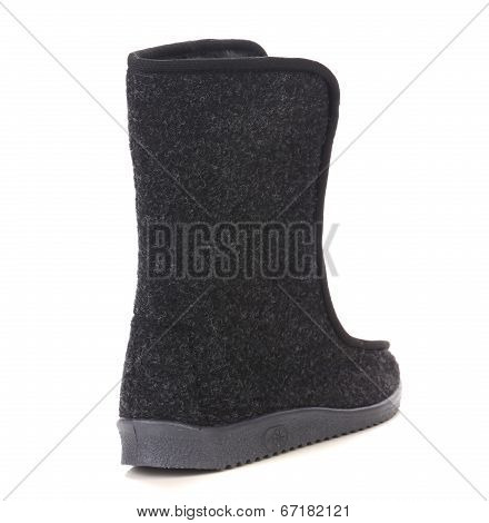Black felt boot.