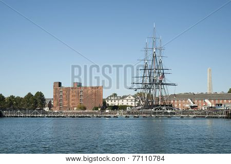 Boston Harbor with USS Constitution