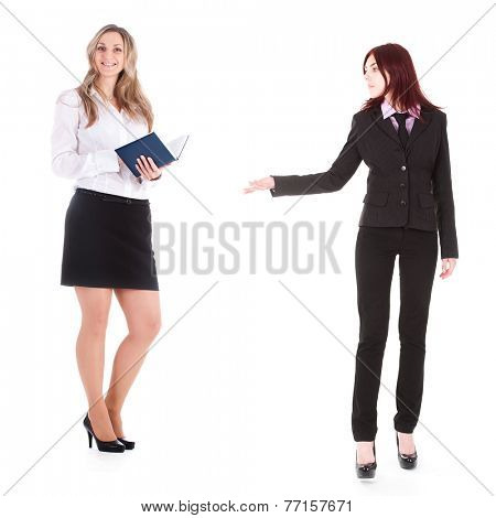 The image of young secretary with note-book