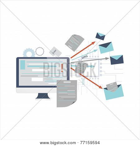 Icon of sending post, e-mail, spam
