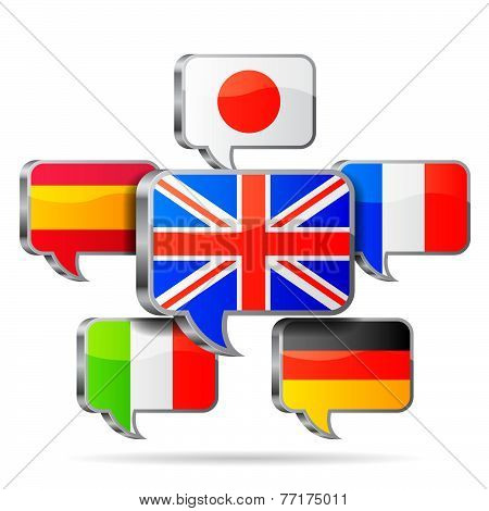 Speech bubbles flags.