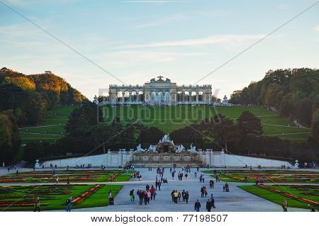 Gloriette Schonbrunn In Vienna At Sunset