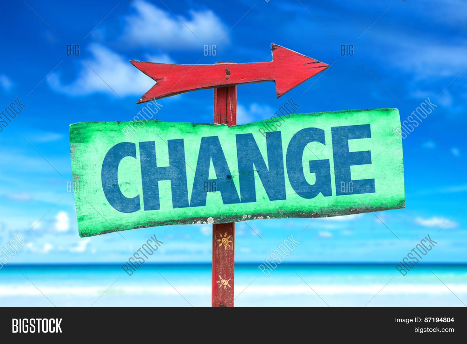 Change Sign Beach Image & Photo (Free Trial) | Bigstock