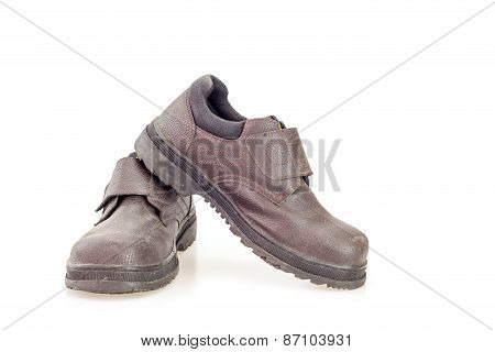 Old Black Safety Shoe For Worker