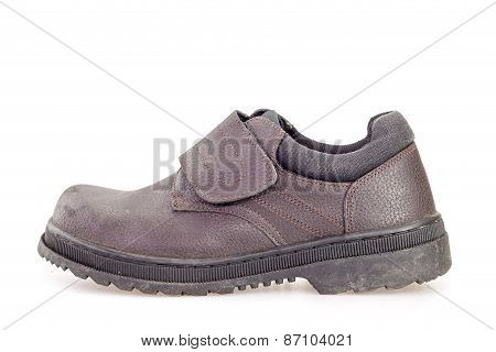 Old Black Safety Shoe For Worker