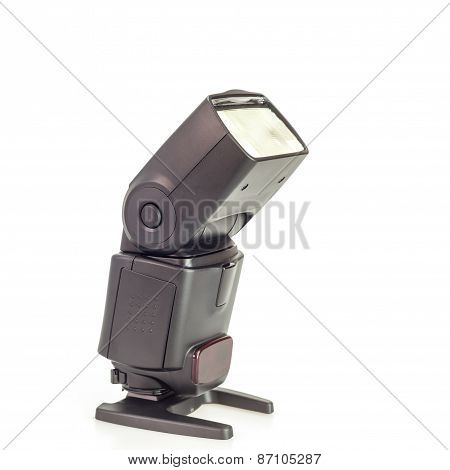Camera Speedlight Flash Over White