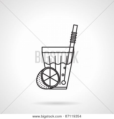 Lemonade black line vector icon