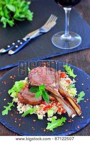 Roast Lamb with couscous and mint