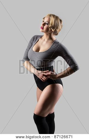 Modern Dancer In Vintage Swimsuit