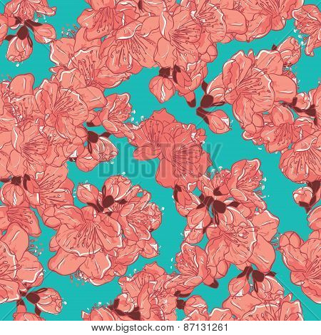 Cherry blossom, sakura seamless pattern.