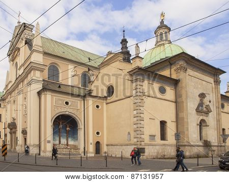Krakow, Poland - March 29, 2015: The Carmelite Church In Krakow, Poland