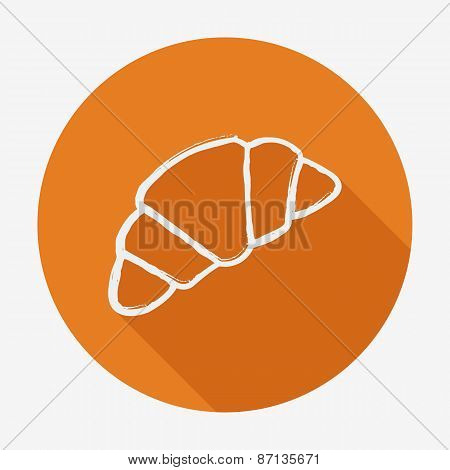 Single croissant icon. vector illustration with long shadow
