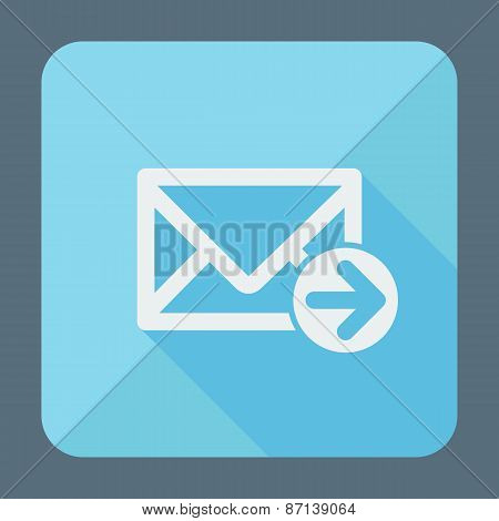 Mail icon, envelope with arrow. Flat design vector illustration.
