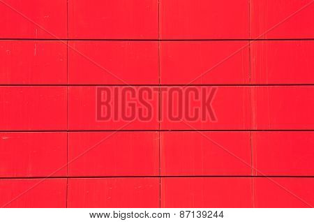 Red metal panel wall