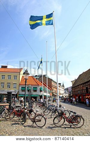 Lilla Torg Square In Malmo City, Sweden