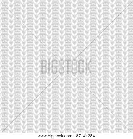 White Knitted Seamless Pattern
