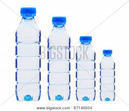 Blue Bottle With Water Isolated On White