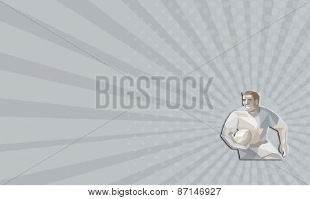 Business Card Rugby Player Running Low Polygon