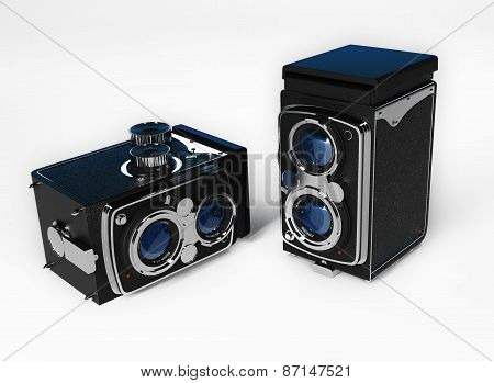 Old Camera Vintage On A White Background