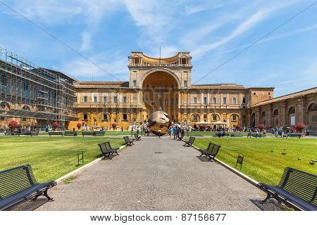 Courtyard Of The Pinecone At Vatican Museum