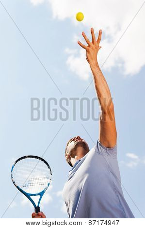 Serving A Ball.