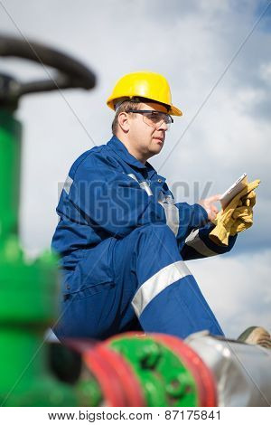 Worker on the oil field