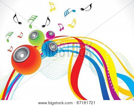 Abstract Rainbow Musical Wave Background