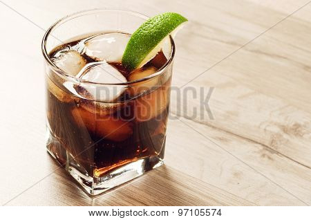 Cocktail With Cola And Ice