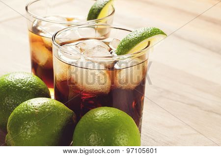 Cocktail With Cola And Ice