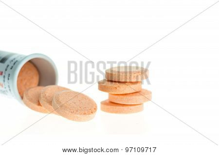 Orange Lozenges Isolated On White