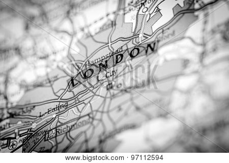 London City On A Road Map
