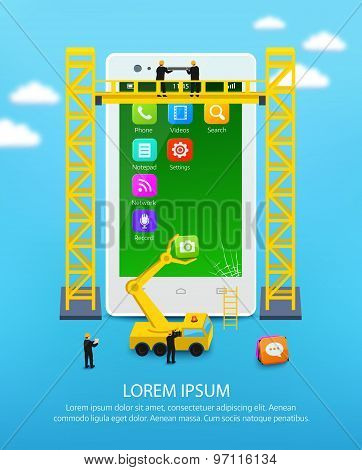 Construction Mobile Phone, Smartphone User Interface Engineering And Mobile Application Development