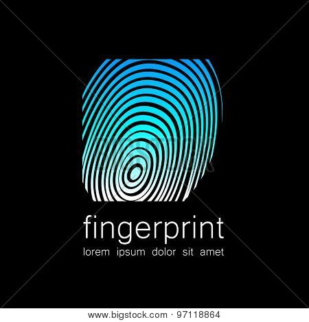 Fingerprint - the template for a logo. Symbol fingerprint - a sign of identification, preservation and protection.