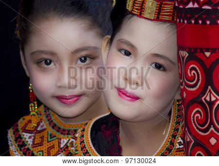 Portrait Of Two Beautiful Torajan Girls